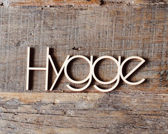 Schriftzug Hygge | Holzschriftzug | Schriftzug nordisch |