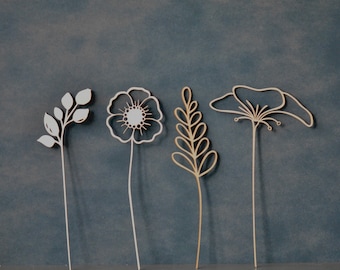 Filigrane Blumen aus Holz |  alternative zu Blumen schenken | Vasendeko