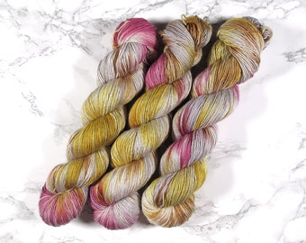 hand dyed Merino Silk Single Yarn, 100g, 400m, indie dyed yarn, merino silk fingering, superwash