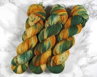 hand dyed BFL yarn, 100g, 365m, indie dyed yarn, BFL High Twist, 4ply, Fingering