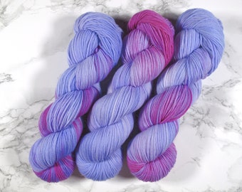 handgefärbte Sockenwolle Merino High Twist, Wolle handgefärbt, 400m, 100g, superwash, Sockenwolle 4fach, Soft Sock, Grundpreis 150EUR/kg