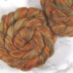 Shetland blend with Linen, wool roving, wool for spinning, wool top, spinning fibers, wool for felting, combed top