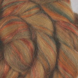 Shetland blend with Linen, wool roving, wool for spinning, wool top, spinning fibers, wool for felting, combed top image 6