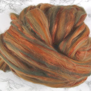 Shetland blend with Linen, wool roving, wool for spinning, wool top, spinning fibers, wool for felting, combed top image 4