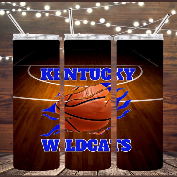 Kentucky Wildcats Basketball 20 oz. Skinny Tumbler Wrap PNG