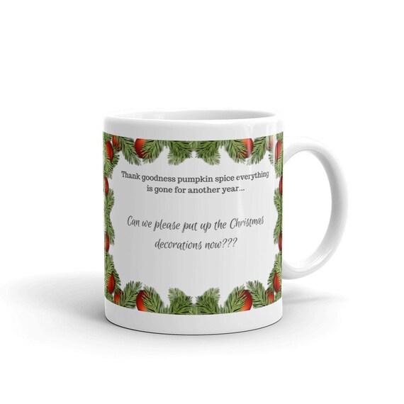 Christmas Decorations Mug Etsy