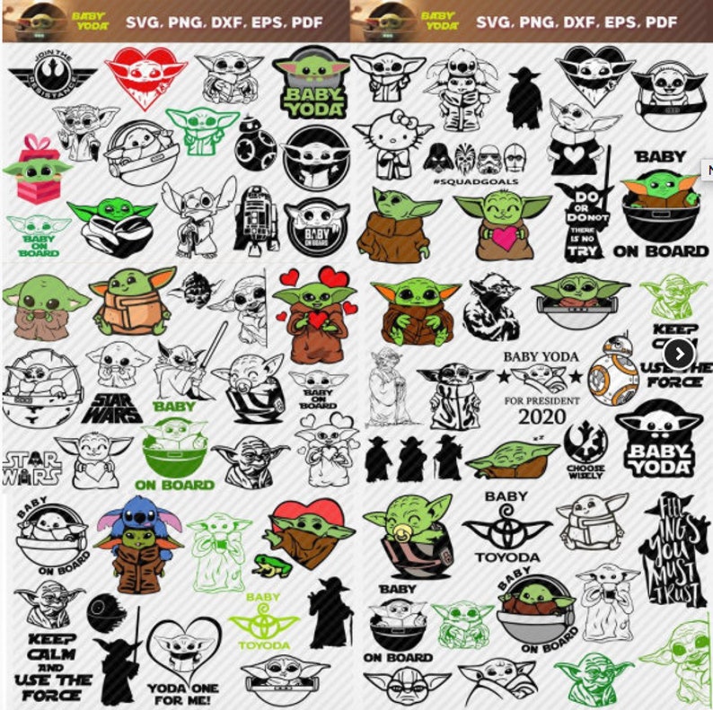 Download Baby Yoda SVG Bundle/ Over 80 Files/ Cricut/ SVG/ Cut File/ | Etsy