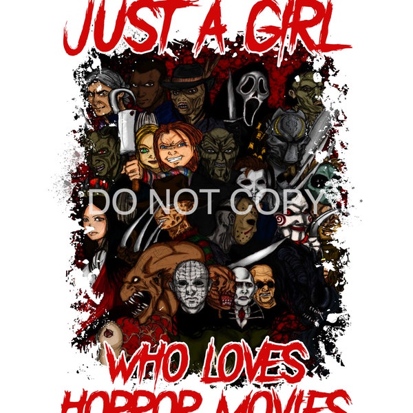 Horrorfilm-Fan Kosmetiktasche – Motiv 'Just A Girl Who Loves Horrorfilme', Wasserdicht & Tragbar