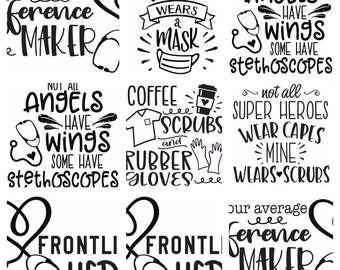 Health Care Worker Svg Bundle/ Cricut/ cut file/ Frontline worker/ instant/ download
