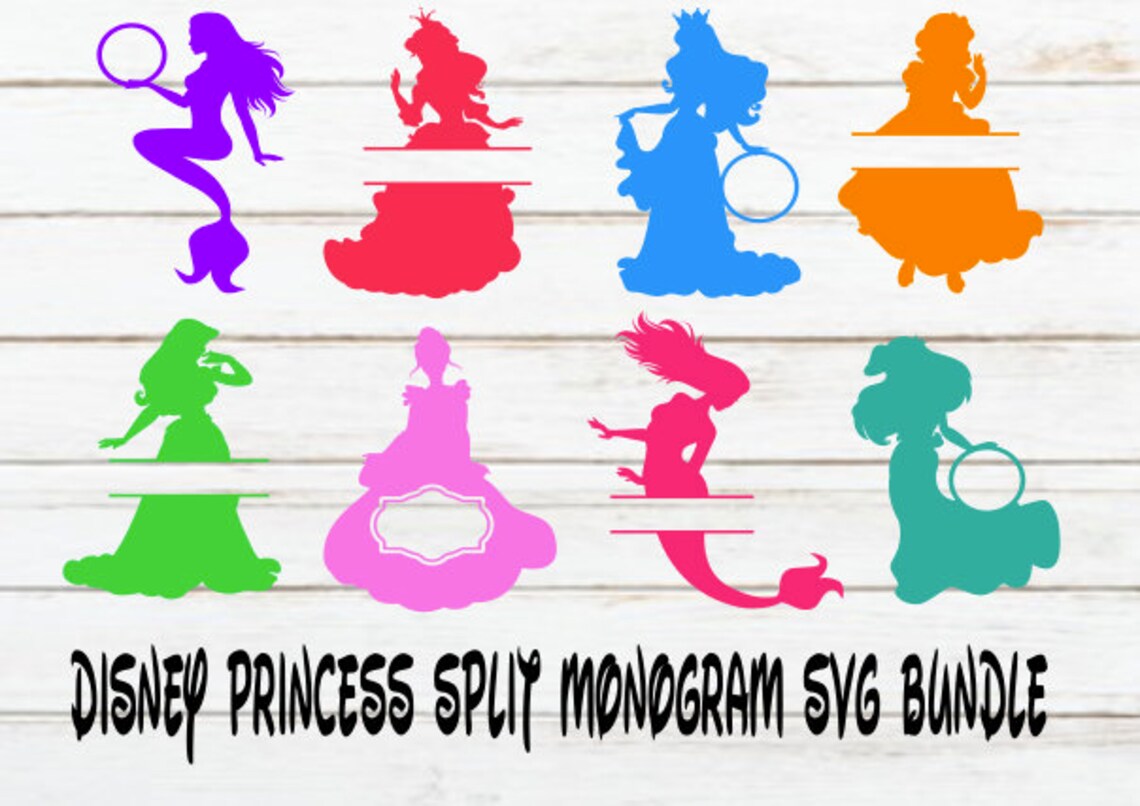Download Disney Princess Split Monogram SVG Bundle/ Cut File ...