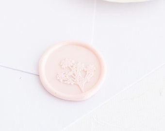 Handmade Floral Wax Seal Stickers, Rose Flower, Wedding Invitation (25mm)