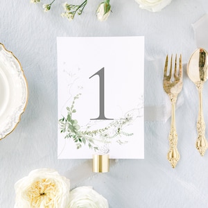 THE DÈLICATE, Tropical Wedding Table Number, Wedding Table Number Printed, Eucalyptus Table Number Card, Greenery Table Number Sign