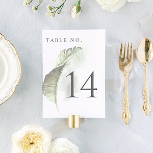 THE CLÉMÉNTINE, Tropical Wedding Table Number, Wedding Table Number Printed, Eucalyptus Table Number Card, Greenery Table Number Sign