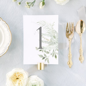 THE DÈLICATE, Tropical Wedding Table Number, Wedding Table Number Printed, Eucalyptus Table Number Card, Greenery Table Number Sign