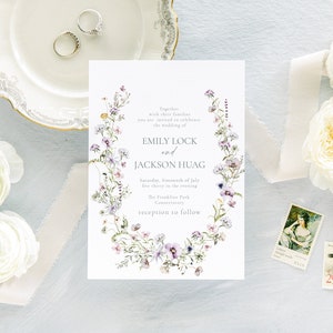 THÉRÈSE / Suite per inviti di nozze floreali ad acquerello, inviti di nozze autunnali, inviti di nozze eleganti, stampa di inviti di nozze romantici
