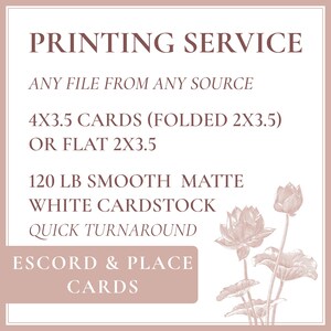 Print My Table Cards, Professional Printing, Place Card Printing, Folded Card Printing Service, Custom Size Card Printing