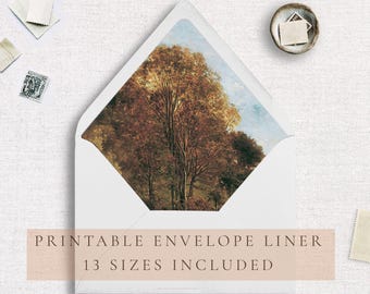 Printable Envelope Liner, Wedding Envelope Liner Digital, Envelope Liner Painting Template, Printable Envelope Liner, Floral Envelope Liner