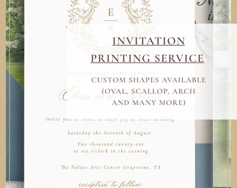 Print My Invites, Printing Service, Print My File From Another Etsy Shop, Invitation Printing, Printed Invitations, Professional Printing