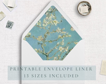 Printable Envelope Liner, Wedding Envelope Liner Digital, Envelope Liner Painting Template, Printable Envelope Liner, Floral Envelope Liner