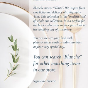 THE BLANCHE, Modern Wedding Menu, Printed Wedding Menu Card, Dinner Menu Card, Minimal Wedding Menu Card, Wedding Table Menu, Simple Wedding