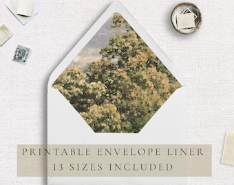 Printable Envelope Liner, Wedding Envelope Liner Digital, Envelope Liner Painting Template, Printable Envelope Liner, Floral Envelope Liner