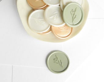 Floral Self Adhesive Wax Seal, Wild Rose Wax Seal Stickers, Wedding Wax Seals, Invitation Wax Seal, Self Adhesive Wax Seal Sticker
