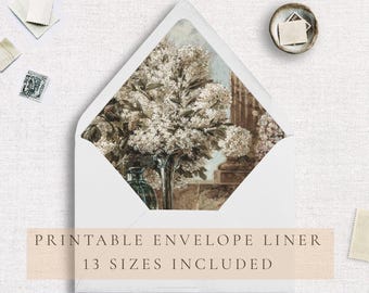 Printable Envelope Liner, Wedding Envelope Liner Digital, Envelope Liner Painting Template, Printable Envelope Liner, Floral Envelope Liner