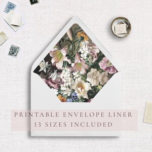 Printable Envelope Liner, Wedding Envelope Liner Digital, Envelope Liner Painting Template, Printable Envelope Liner, Floral Envelope Liner