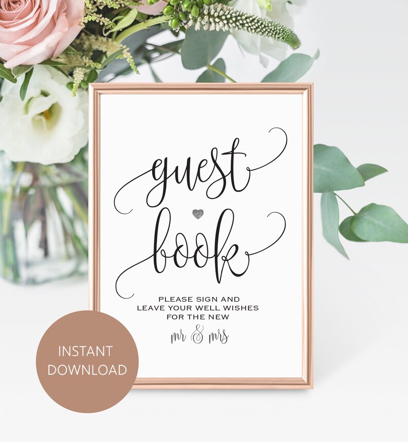 Please Sign Our Guestbook Template Printable Guestbook Sign - Etsy