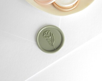 Floral Self Adhesive Wax Seal, Wild Rose Wax Seal Stickers, Wedding Wax Seals, Invitation Wax Seal, Self Adhesive Wax Seal Sticker