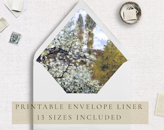 Printable Envelope Liner, Wedding Envelope Liner Digital, Envelope Liner Painting Template, Printable Envelope Liner, Floral Envelope Liner