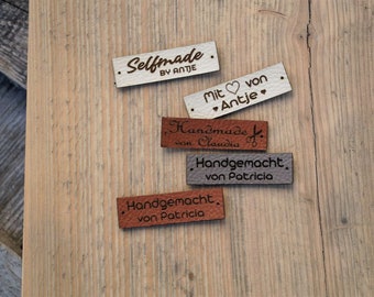 5 Individually personalized faux leather label for sewing user-defined