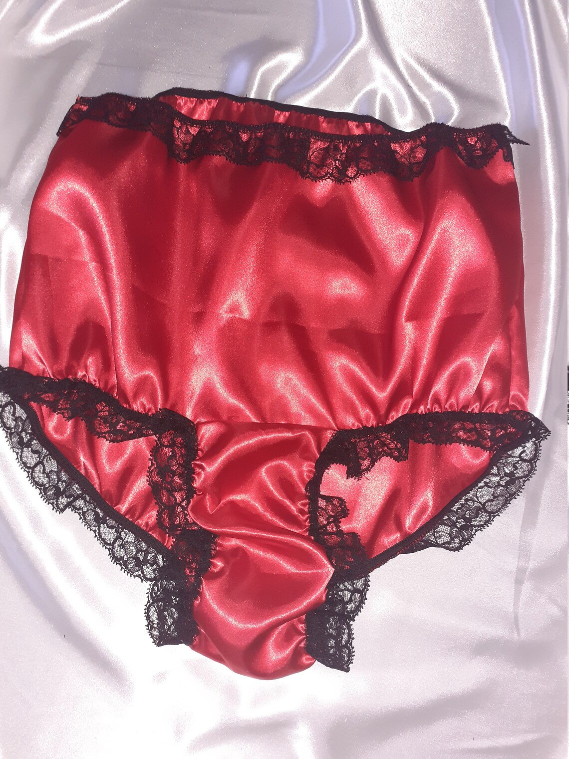 Frilly Lined Satijnen Slips Dames Dames Slipje Slipje Slipjes Etsy