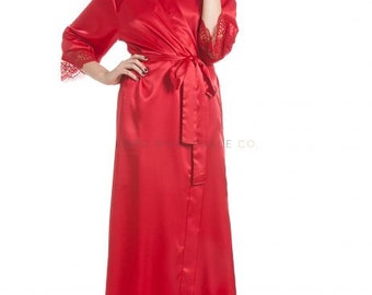 English Made Satin Long Gowns With Lace Detail Plus Size 10- 24 NEW