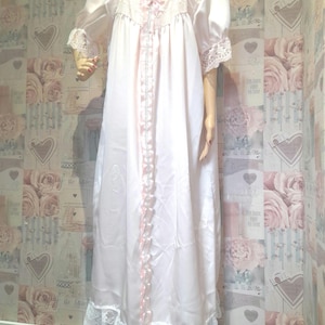 Long  Nightdress Ladies Transgender Diamante  Lace Satin Short Sleeved Nightie Plus sizes