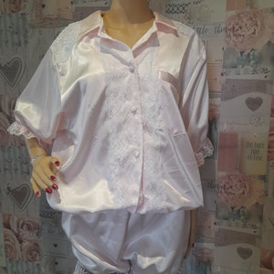 Satin AB / DL Kurze Pumphose Schlafanzug Strampler Anzug Erwachsene Baby Sissy Mädchen Größe 8-28 UK