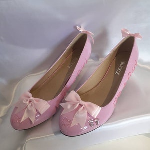Erwachsene Baby Sissy Mädchen Schuhe Unisex Low Kitten Heel Plus Size