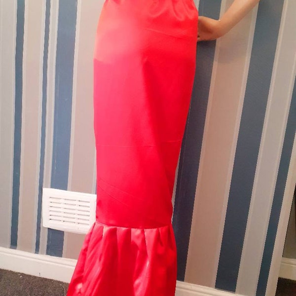 8-28 Ankle,Long,Maxi, Mermaid,Fishtail ,Trumpet,,tight,Fitted Satin,Skirt