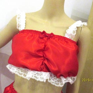 Bra Knickers & Suspender Garter Belt  Set Crossdresser Transvestite Silky Soft Satin Sissy