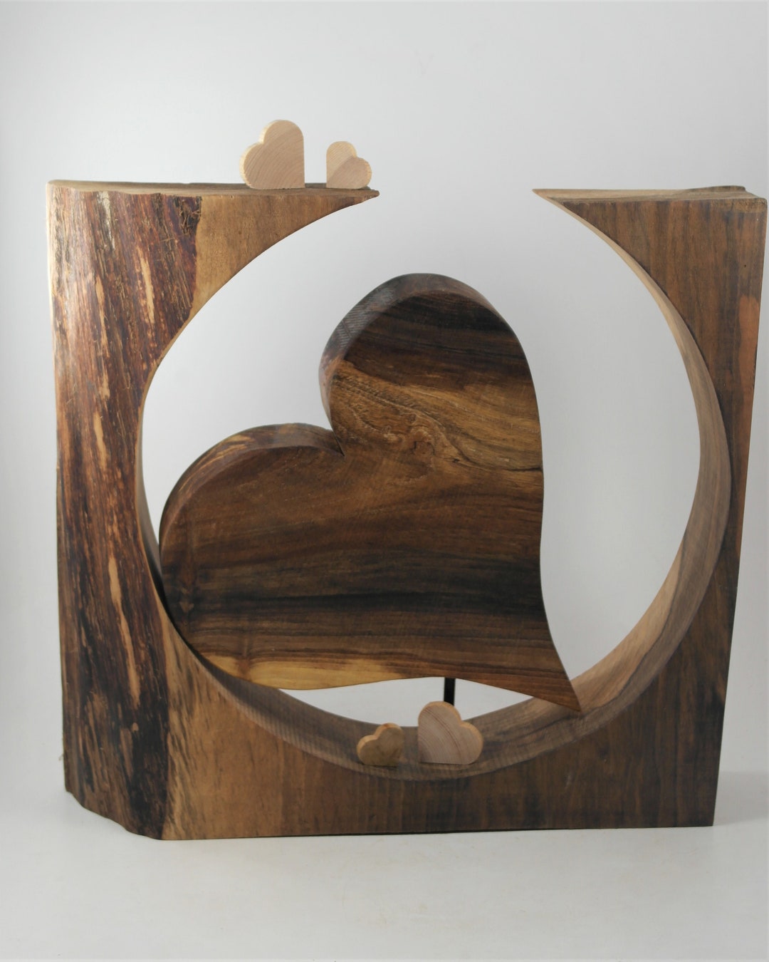 Holzherz Groß XL Holzskulptur Dekoherz Holzkunst Skulptur Etsy