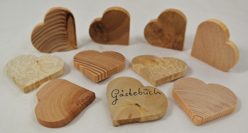 10 Holzherzen, Herz, Deko-Holz, Hochzeitsdeko, Holzherz, Hochzeitsherz, kleine herzen, Geschenk, Holzartikel, handschmeichler holz Bild 2