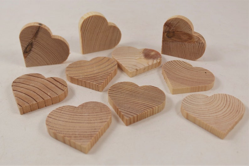 10 Holzherzen, Herz, Deko-Holz, Hochzeitsdeko, Holzherz, Hochzeitsherz, kleine herzen, Geschenk, Holzartikel, handschmeichler holz Bild 1