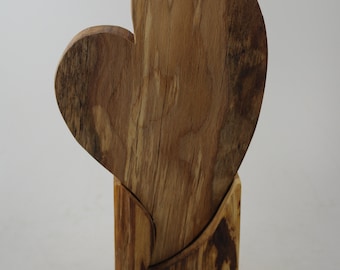 Holzherz groß,Holzskulptur, Dekoherz, Holzkunst, Skulptur aus Holz, Herz aus Holz, Wohndeko, Gastgeschenk, Kunstobjekt,