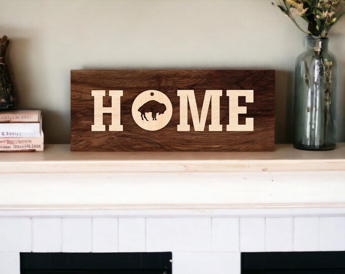 Featured listing image: Solid Walnut "Home" Sign with Interchangeable Solid Maple Decorations