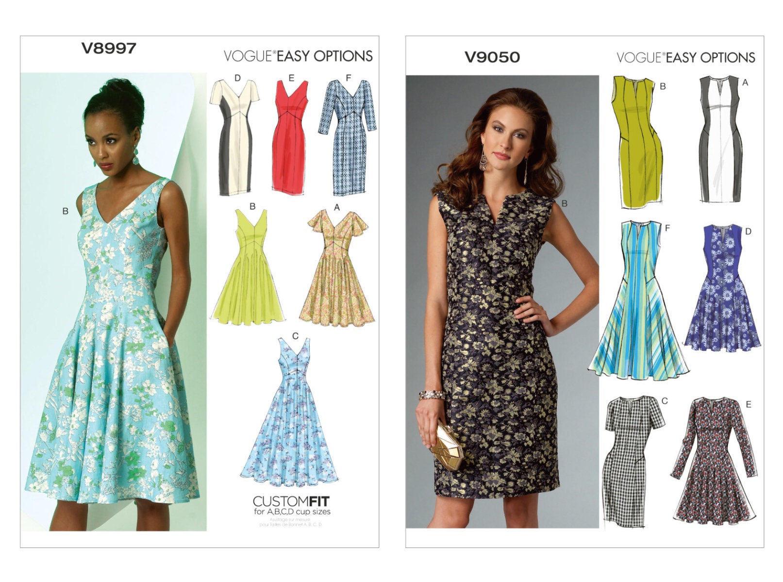 Sewing Tools & Supplies VOGUE OPTIONS V8997 MISSES FITTED FLARED VNECK