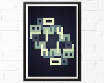 Sequence Fine Art print. Geometric Number Print. Wall Art. Mid Century Modern Art. Number Pattern Art Print.