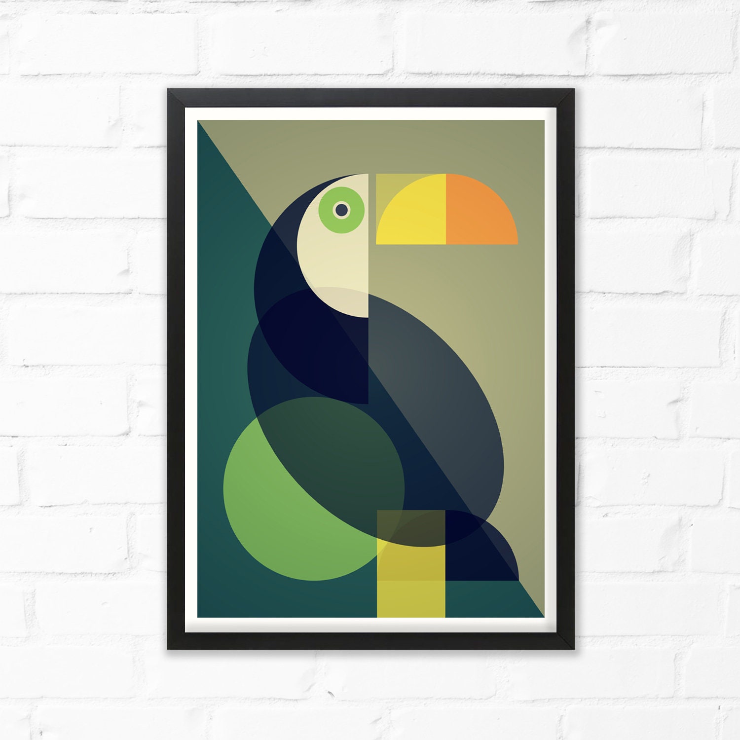 Mid Century Toucan Fine Art Print. Mid Century Modern Design