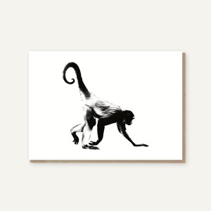 Etched Spider Monkey Greetings Card – Botanical Engraving, Eco Friendly