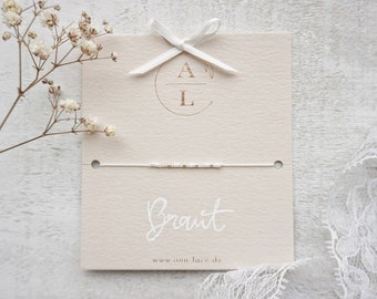 Morsecodearmband “Braut” ivory | personalisiertes Geschenk für Braut | Bride to be | Wunschbegriff Datum