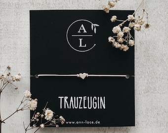 Trauzeugin fragen | Armband Herz mit personalisierter Schmuckkarte| Geschenk | Willst du meine Trauzeugin sein?